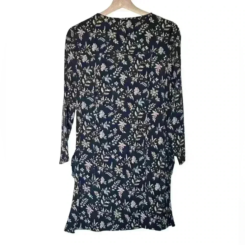Veronica Beard Stella Silk Tie Waist Dress | Black Floral | SZ 6 - Picture 5 of 12